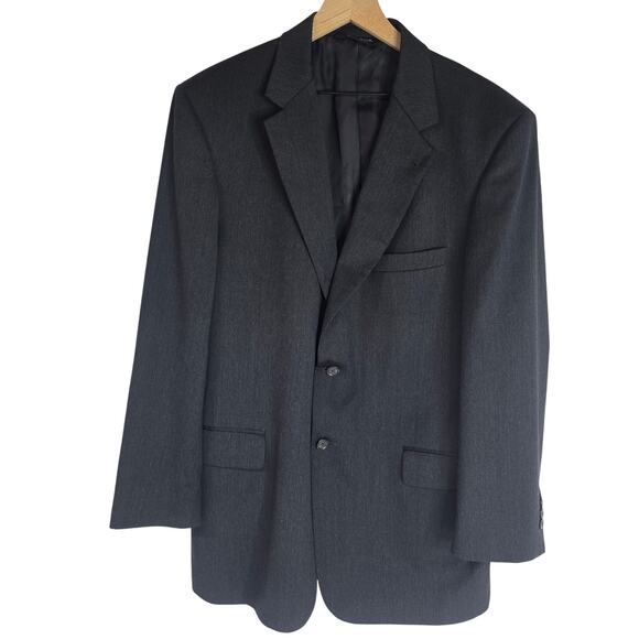 Jos A. Bank Mens Gray Two Button Blazer Jacket Sport Coat Business Casual 44R - Picture 1 of 8